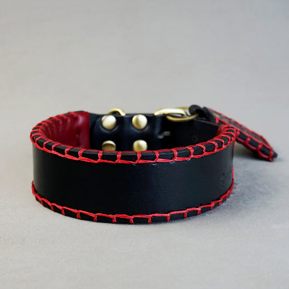 Handsewn 4 Collar - L: neck between 44-54cm/ 4cm wide, for Medium and Large Dogs.