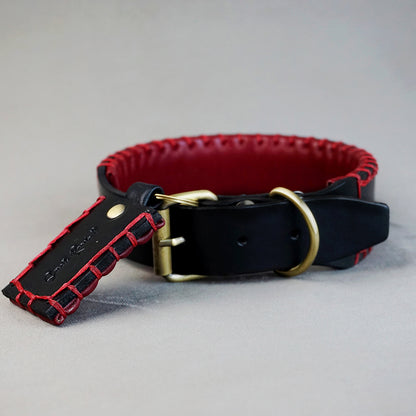 Handsewn 4 Collar - L: neck between 44-54cm/ 4cm wide, for Medium and Large Dogs.