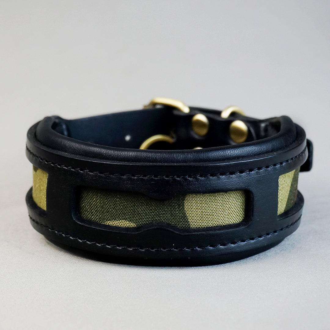 Military collar - M: neck between 38-48cm/ 5cm wide, for Medium and Large Dogs.