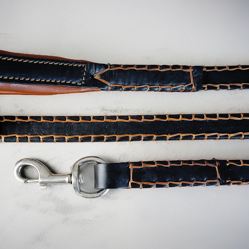 Handsewn 2 leash - Premium Leather leash for Medium and Large Dogs, Handmade