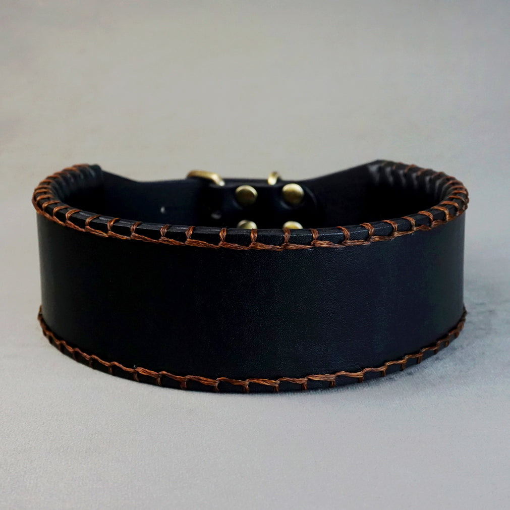 Handsewn 6 Collar - M: neck between 49-59cm / 6cm wide, for Medium and Large Dogs.